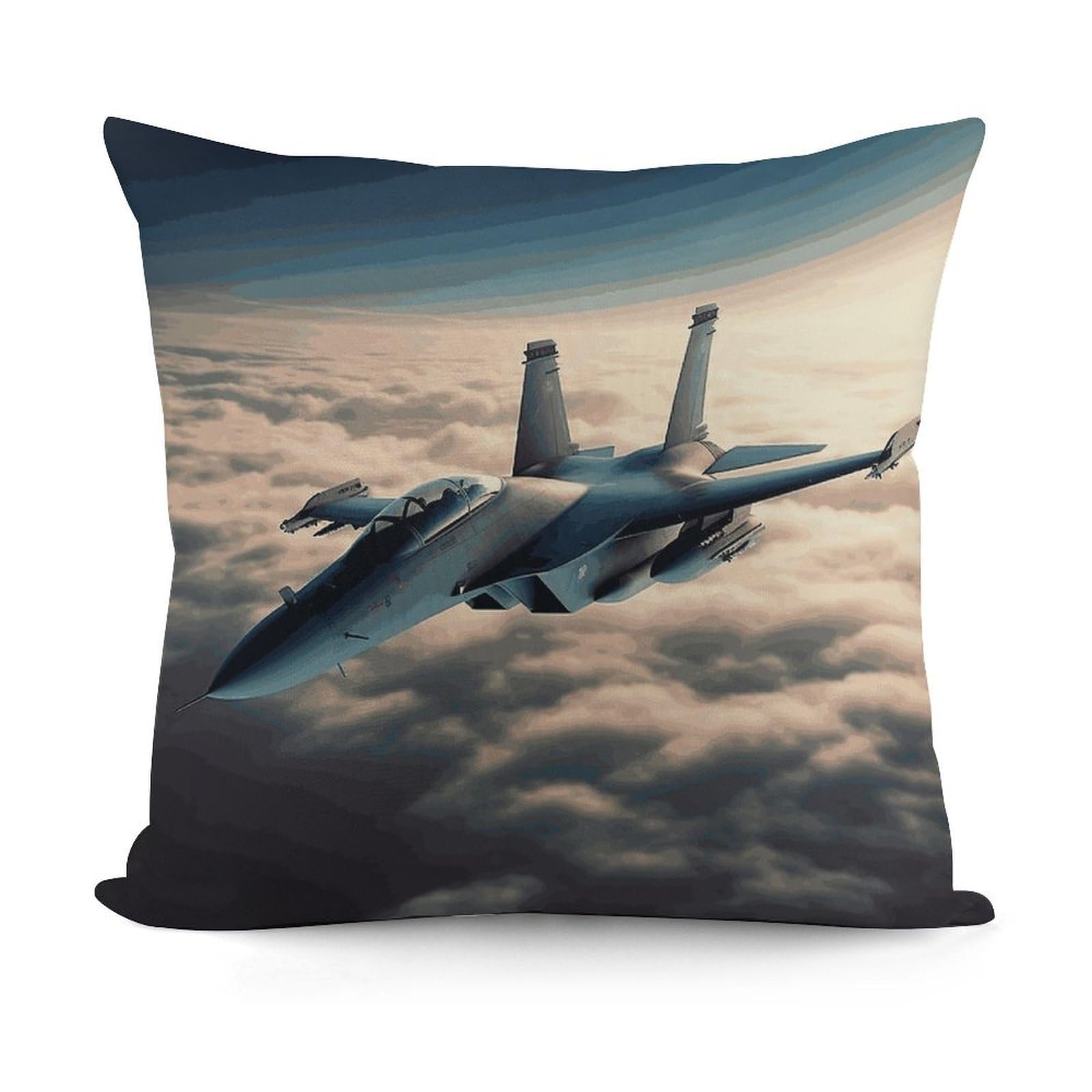 VstaDank Aircraft Fighter Jets Throw Pillow Covers 18x18 Inch Soft Couch Home Decor Cushion Cover Comfortable Plush Square Cushion Case Farmhouse Decorative Pillowcase for Living Couch