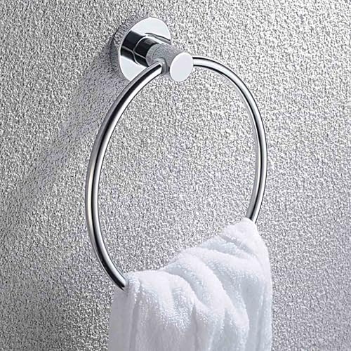 Betadistor Toallero cromado para toallas de mano para baño, toalleros de mano, resistente al óxido y a la corrosión, montaje en pared, accesorios de baño, gancho redondo, cromado, 09-0105