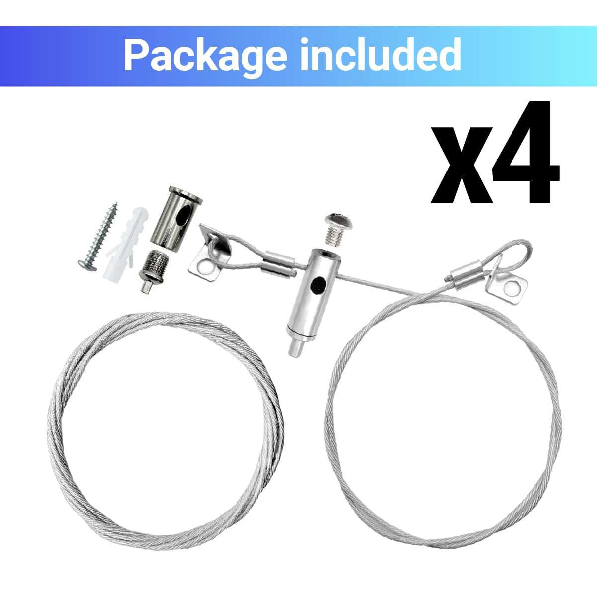 HAMRVL 4 Set Aquarium Light Suspension Cables Kit - Adjustable Steel Hanging Chains 5ft Lighting Fixture Chains,Heavy Duty Stainless Steel Rope for Commercial Aquarium Fish Tank Light LED Panel Light — Amazon image 6