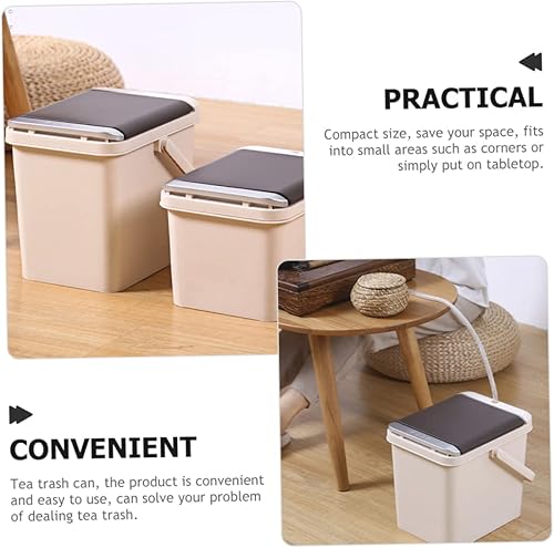 Miniatura 7 de Outanaya Cubo de residuos de té Contenedor de plástico Contenedores de té Botes de basura de oficina Soporte de basura pequeño Cubo de infusor de té