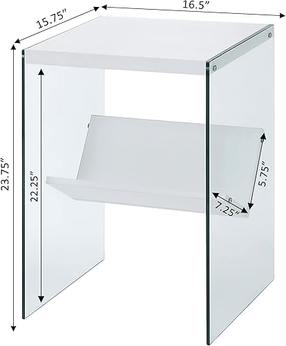 Miniatura 18 de Convenience Concepts SoHo Mesa auxiliar, mármol blanco sintético, 15.75 x 16.5 x 23.75 pulgadas Mármol blanco sintético,Mármol/cristal de imitación
