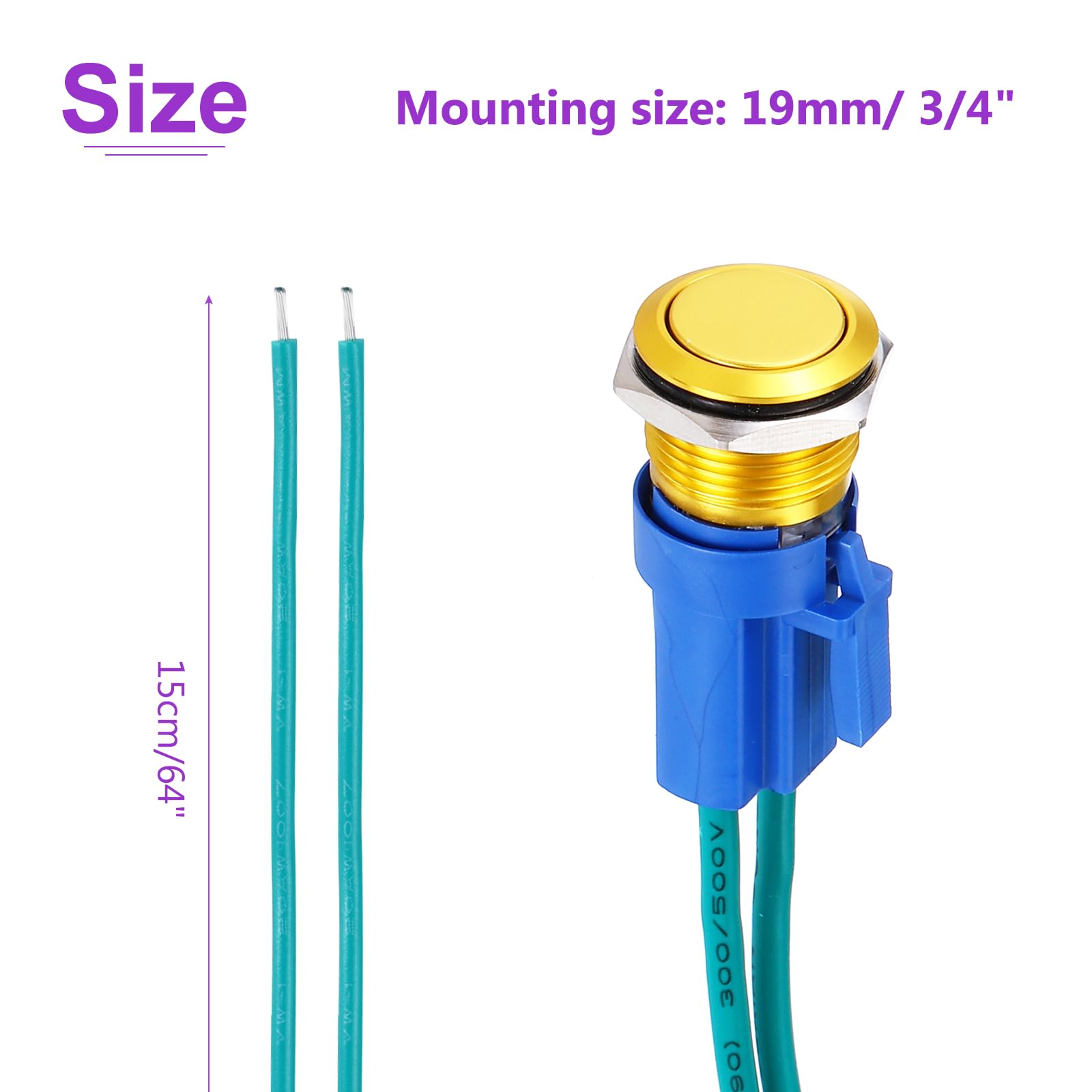 DMiotech 1 Pcs 19mm / 3/4" Push Button Switch - Image 4