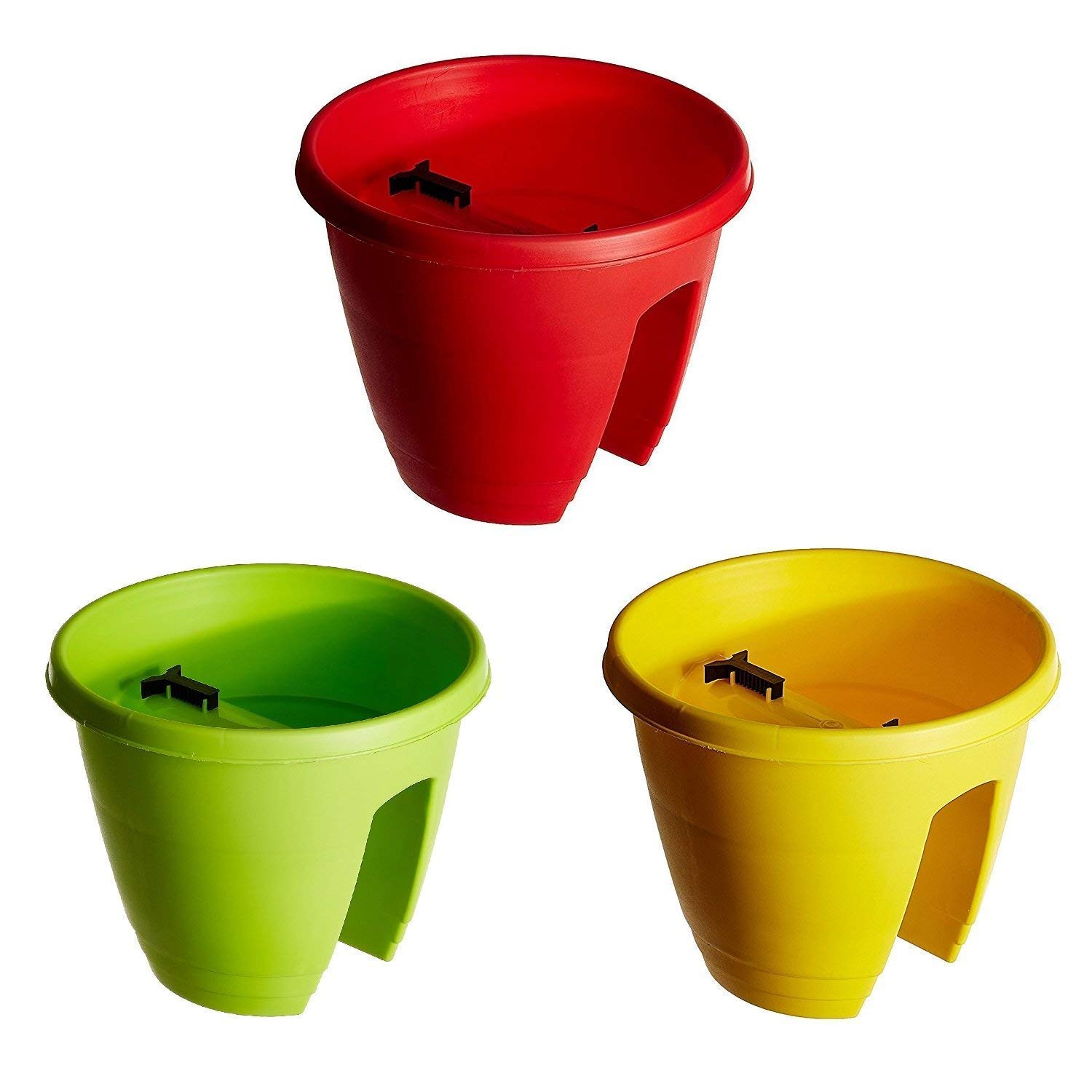Shree Parshva Nature With Beauty Shree Parshva Railing Pots And Planter, Railing Flower Pots Multicolor (12-Inch, Set Of 3 Pieces) (B08V53PWF6) Amazon Price History, Amazon Price Tracker