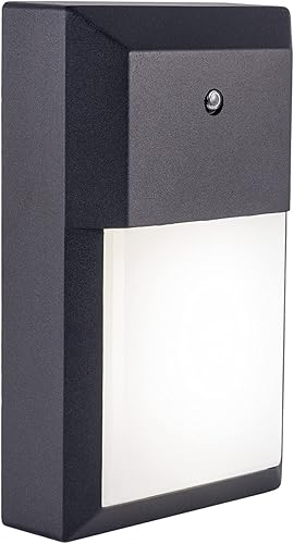 YoonLIT - Paquete de luz LED para exteriores, fotocélula del atardecer al amanecer, resistente al agua para porche, garaje, escalera, pasillo, 12 W