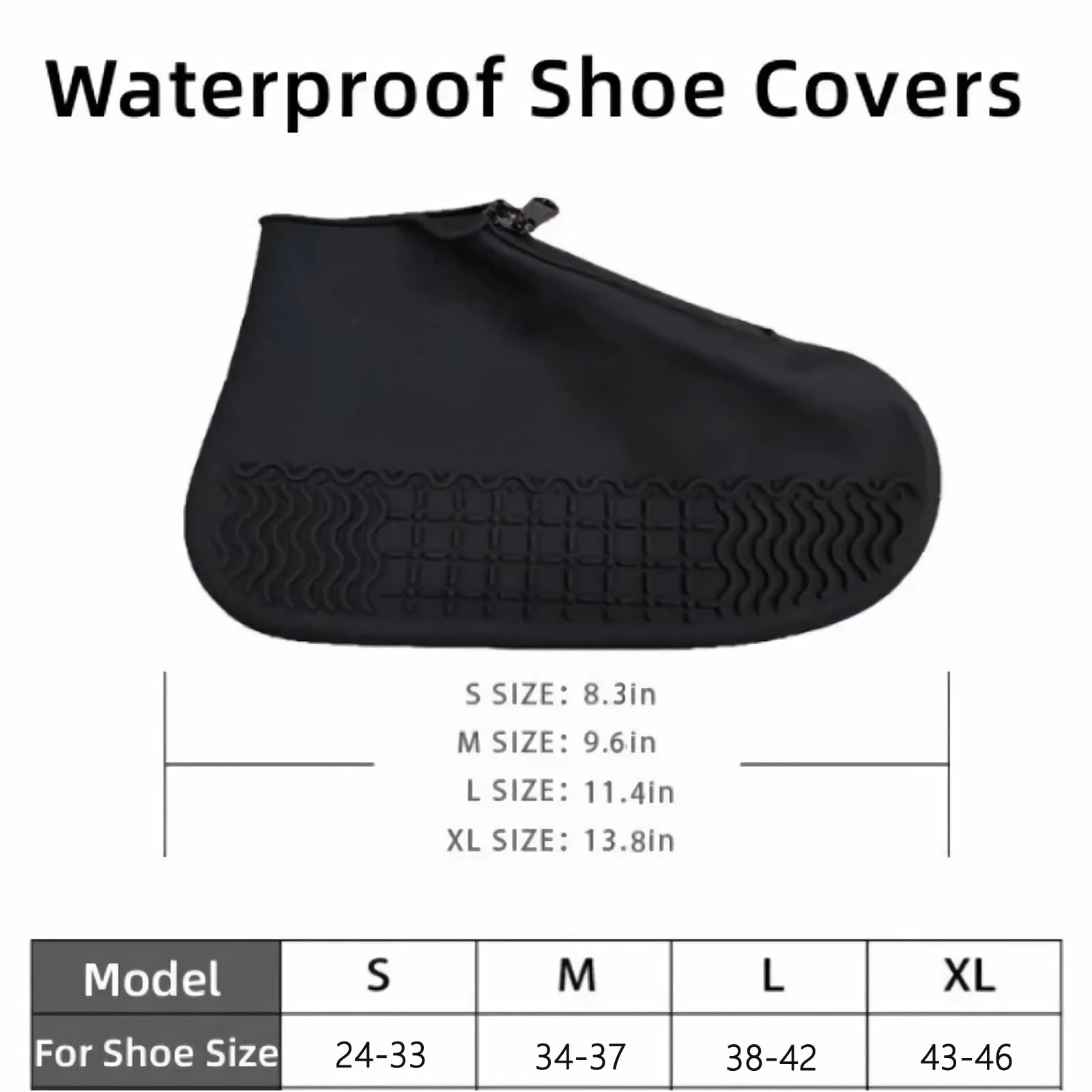 Reusable Silicone Shoe Cover with Zipper, Waterproof No-Slip, Elastic Rain Boots Cover Travel Accessories (Color : Gray, Size : X-Large)