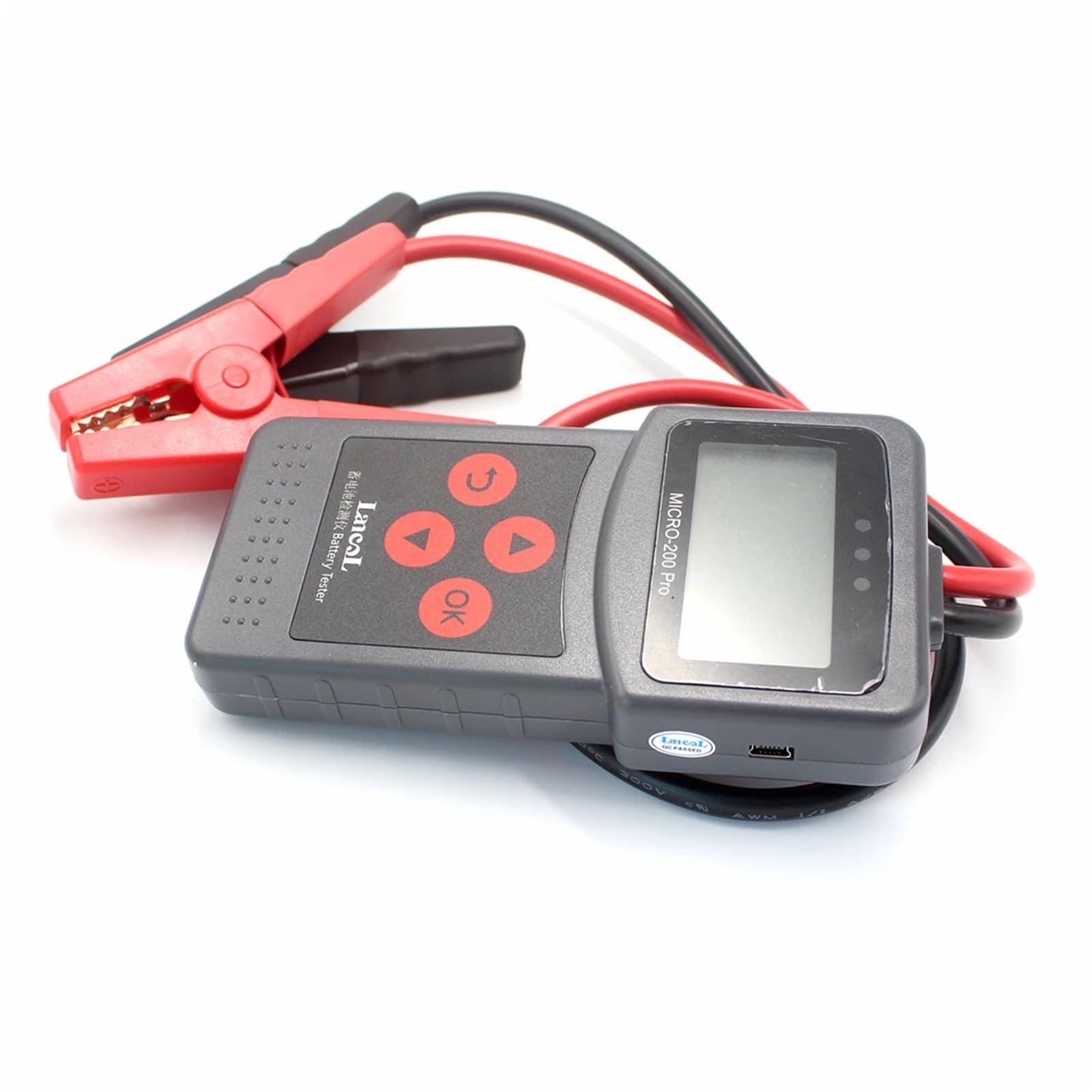 Comprobador de batería de Coche MICRO-200 Pro de 12 V y 24 V. Analizador de de batería de Carga automotriz Digital multilingüe AGM EFB Gel.