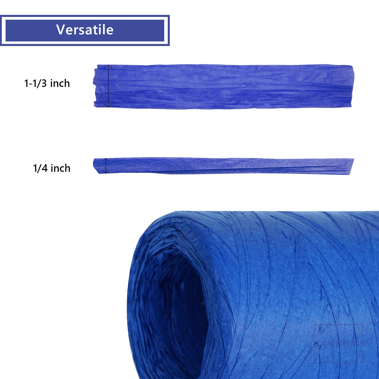 Nastro Di Rafia In Carta Naturale Per Confezioni Regalo E Uncinetto – 100% Biodegradabile, Larghezza 6mm, Lunghezza 109m, Colore Blu Reale