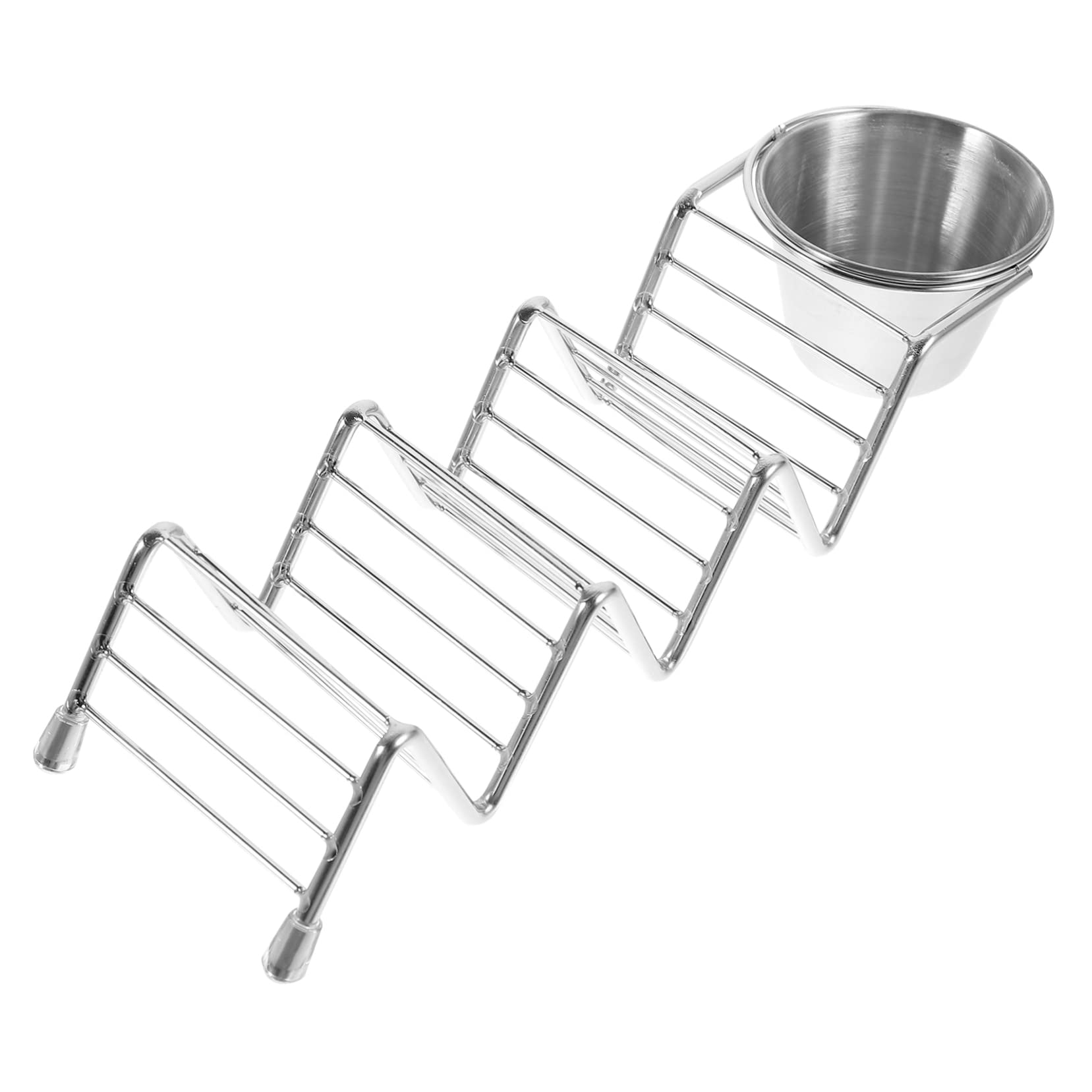 HOLIDYOYO Metal Taco Holder Stainless Steel Salad Cup Wave Shaped Pancake Holder