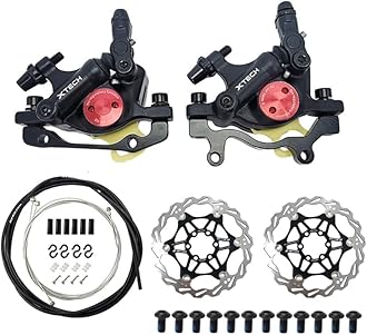 Zoom XTECH HB-100 Mountain Bike Hydraulic Line Pulling Disc Brakes Electric Folding Car Mountain Road Bike Line Pull Oil Brake with Discs