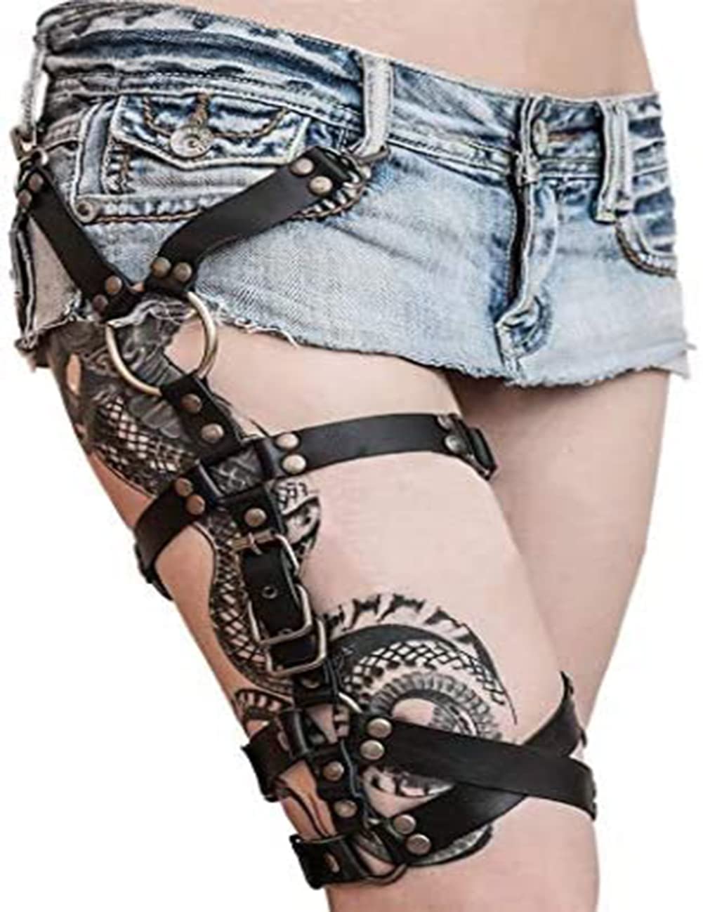 Leather Leg Harness Punk Black Garters Belts Rave Club Party Thigh Holster Leg Chain Body Jewelry for Women-image-31