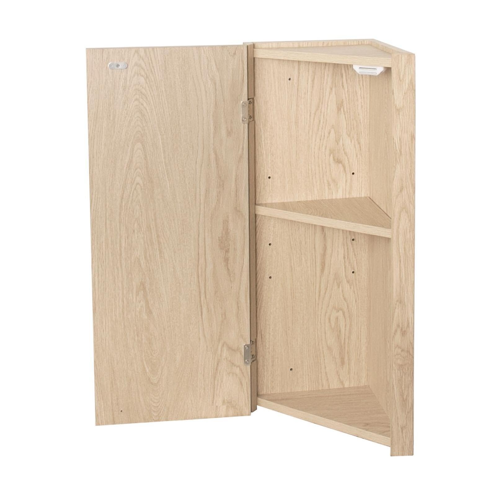 MOB-IN Ensemble Lave-Mains Angle Suspendu avec Robinet et Armoire d'angle décor chêne