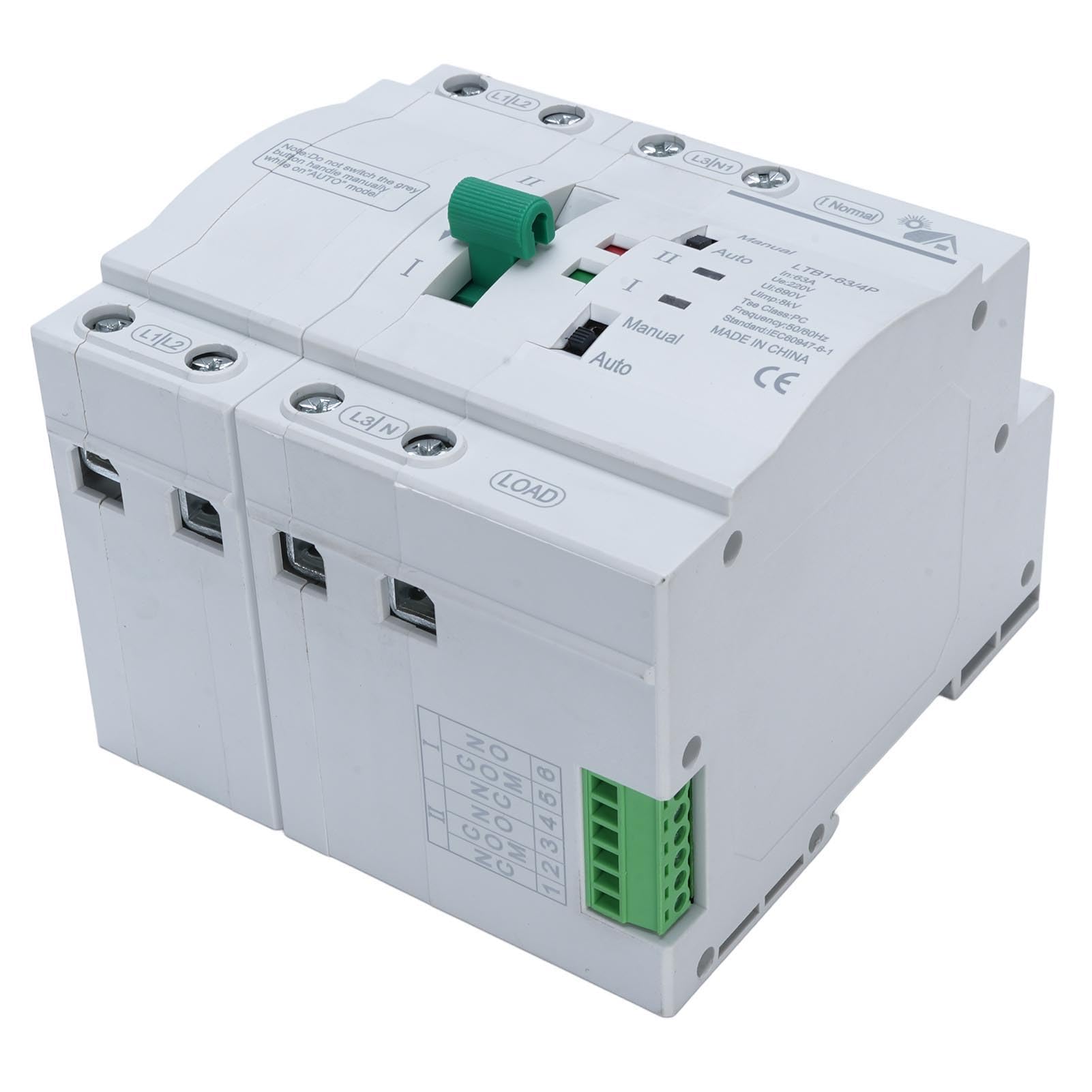 Kadimendium Commutatore Automatico Doppia Potenza Seamless 63A per Impianto Elettrico Residenziale
