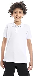 تيشرت بياقة مطوية للـسفل وتصميم مخيط حديث للأولاد من اندورا