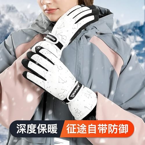 Luvas de esqui inverno com estampa de neve luvas de esqui luvas quentes fofas estampadas luvas de ci