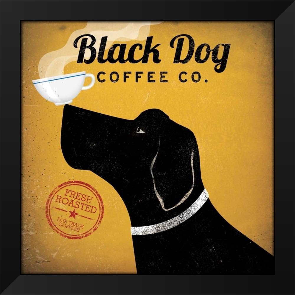 Fowler, Ryan 15x15 Black Modern Framed Art Print Titled Black Dog Coffee Co