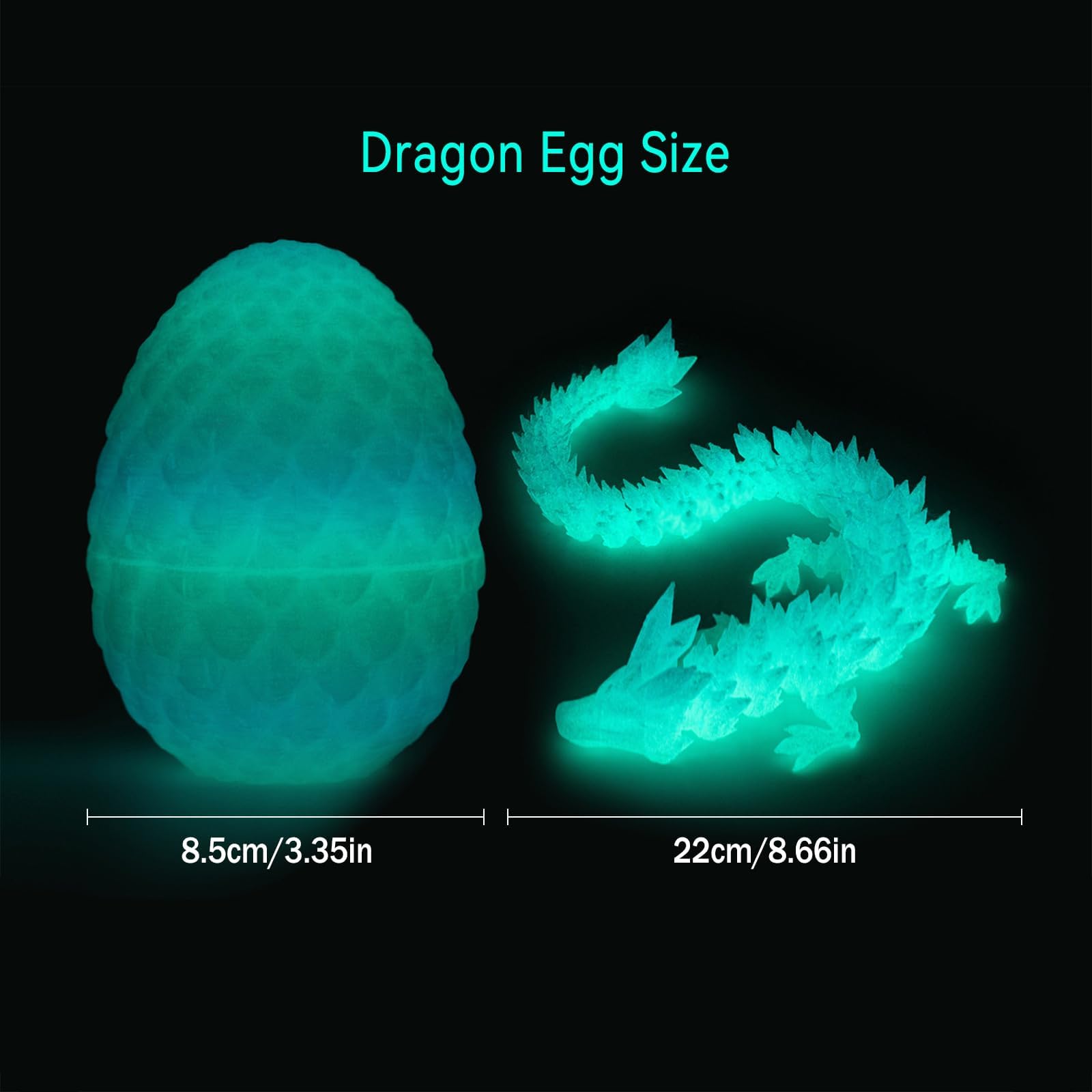 Drago Stampato In 3D Con Uovo – Giocattolo Articolato 28 Cm, Snodabile, In PLA, Colore Viola, Decorazione Fantasy - 2