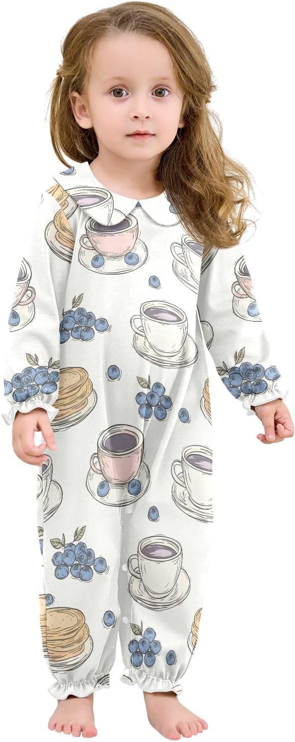 vvfelixl Baby Sleepers Blueberry Dessert Long Sleeve Onesie Girl Baby Clothes for Girl Play One-piece for 0-3 months