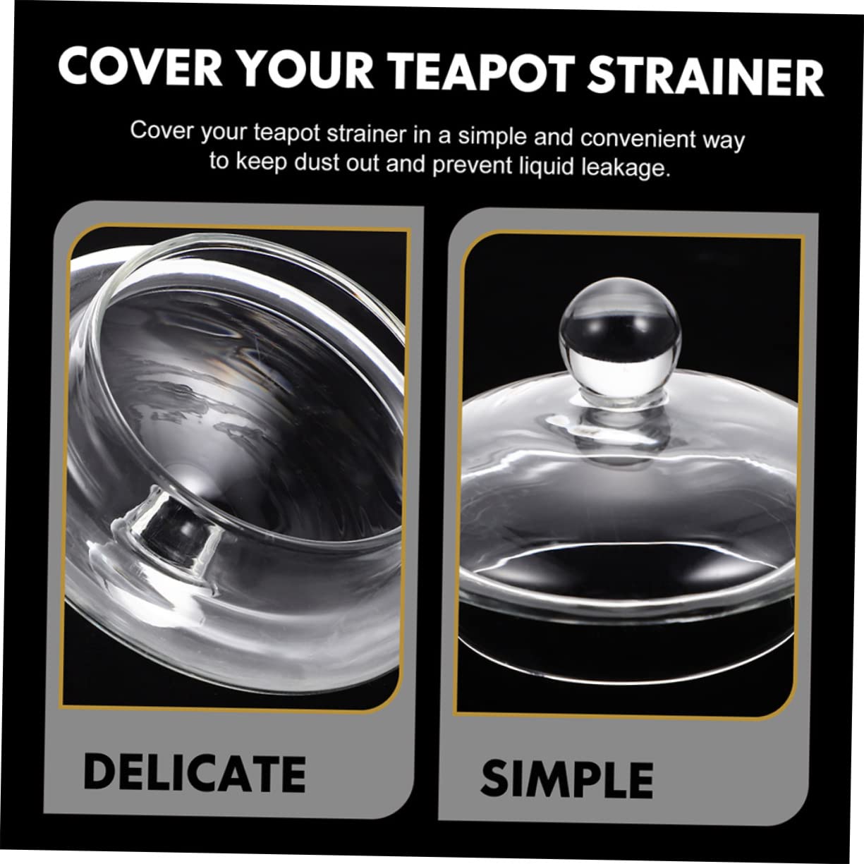 POPETPOP 4 Tapas de Infusores de Té de Vidrio para Tetera de 600ml y 1000ml, Prácticas Filtración Uniforme, Accesorio Adecuado Infusión de Té en Casa