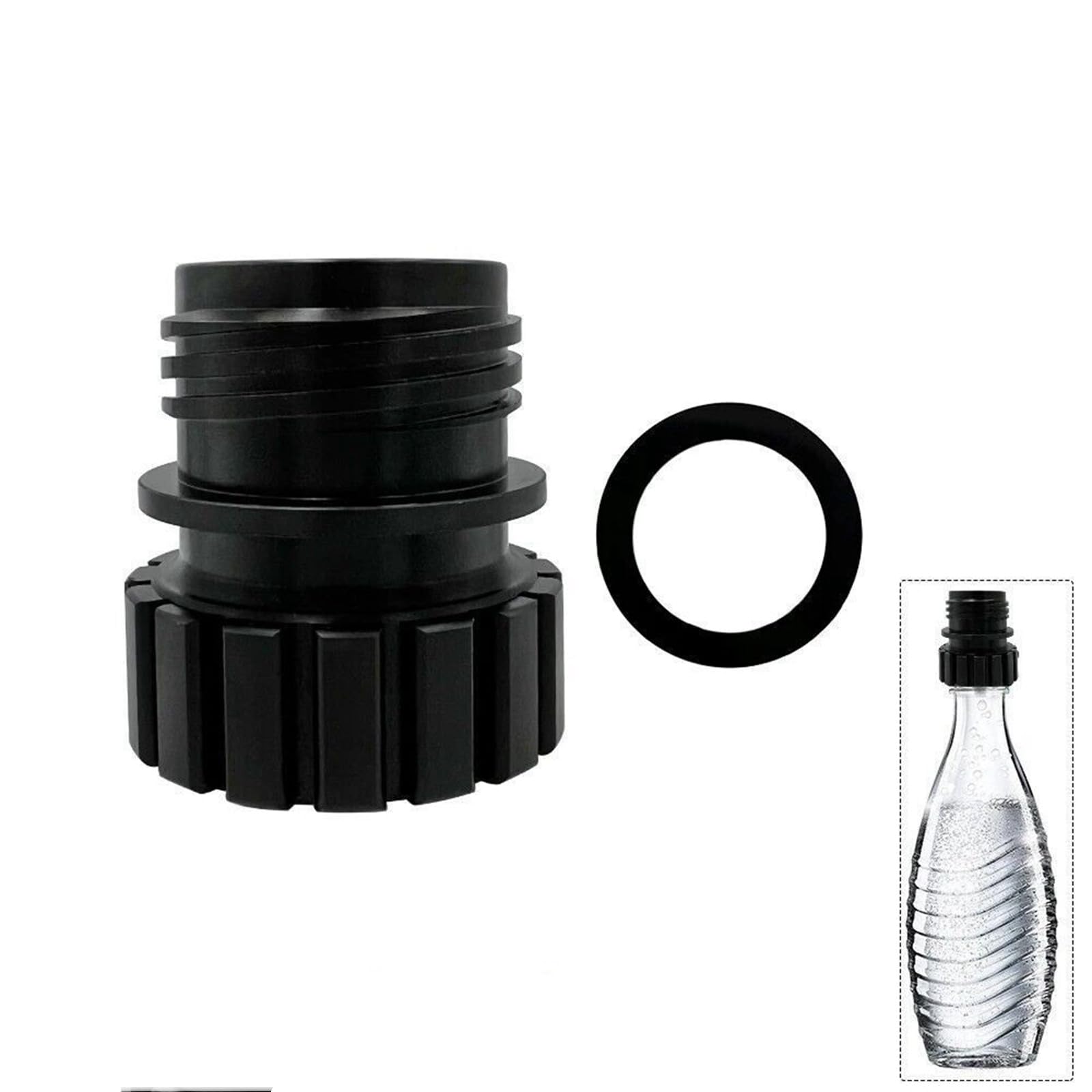 BODYA Adapter for Sodastream Crystal Glass to Plastic Bottle Black