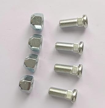 4pcs Rear Wheel Hub Brake Drum Bolts Stud M12*1.25 Thread with Lug Nuts Replacement for Yamaha G1 G2 G5 G11 & G8 G9 Gas Models & 07-14 G29 Golf Cart