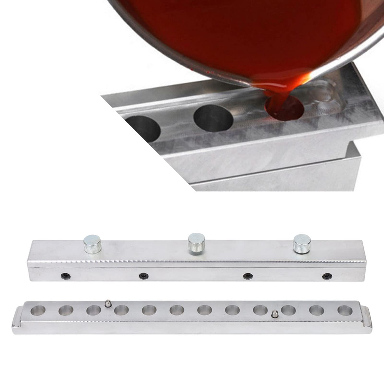 Lippenstift Gießform Aluminium – 12 Löcher, DIY Lippenstift selber machen | 12,1mm Standard-Durchmesser, hochglanzpolierte Oberfläche, leichtes Entformen ohne Ankleben, 12-fach effizient