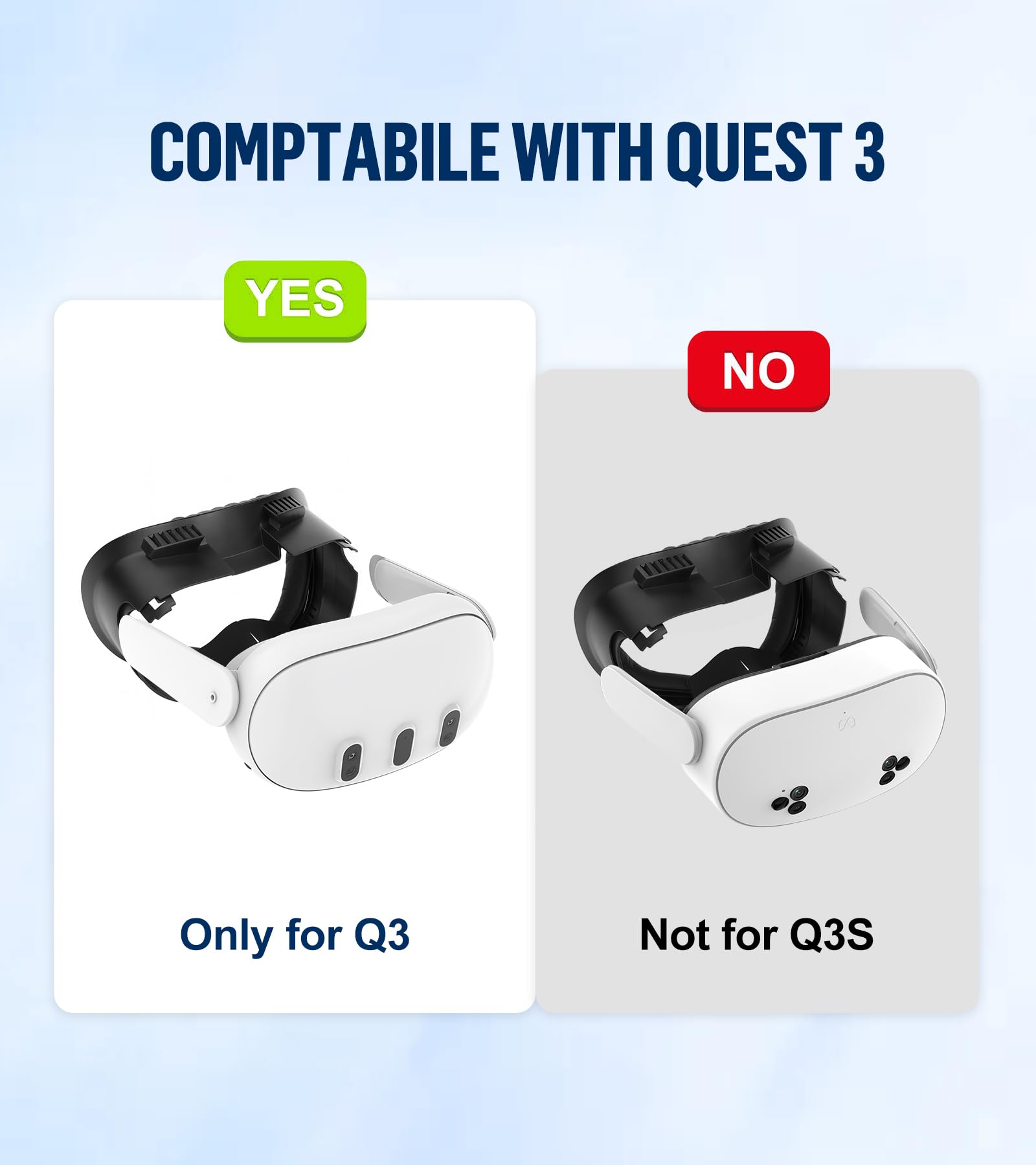 Facial Interface & Face Cover Pad Compatible with Meta Oculus Quest 3 Accessories, Sweat-Proof PU Foam Cushion, Fitness Foam Replacement, Air Circulation Design for VR Quest 3 VR Accessorie