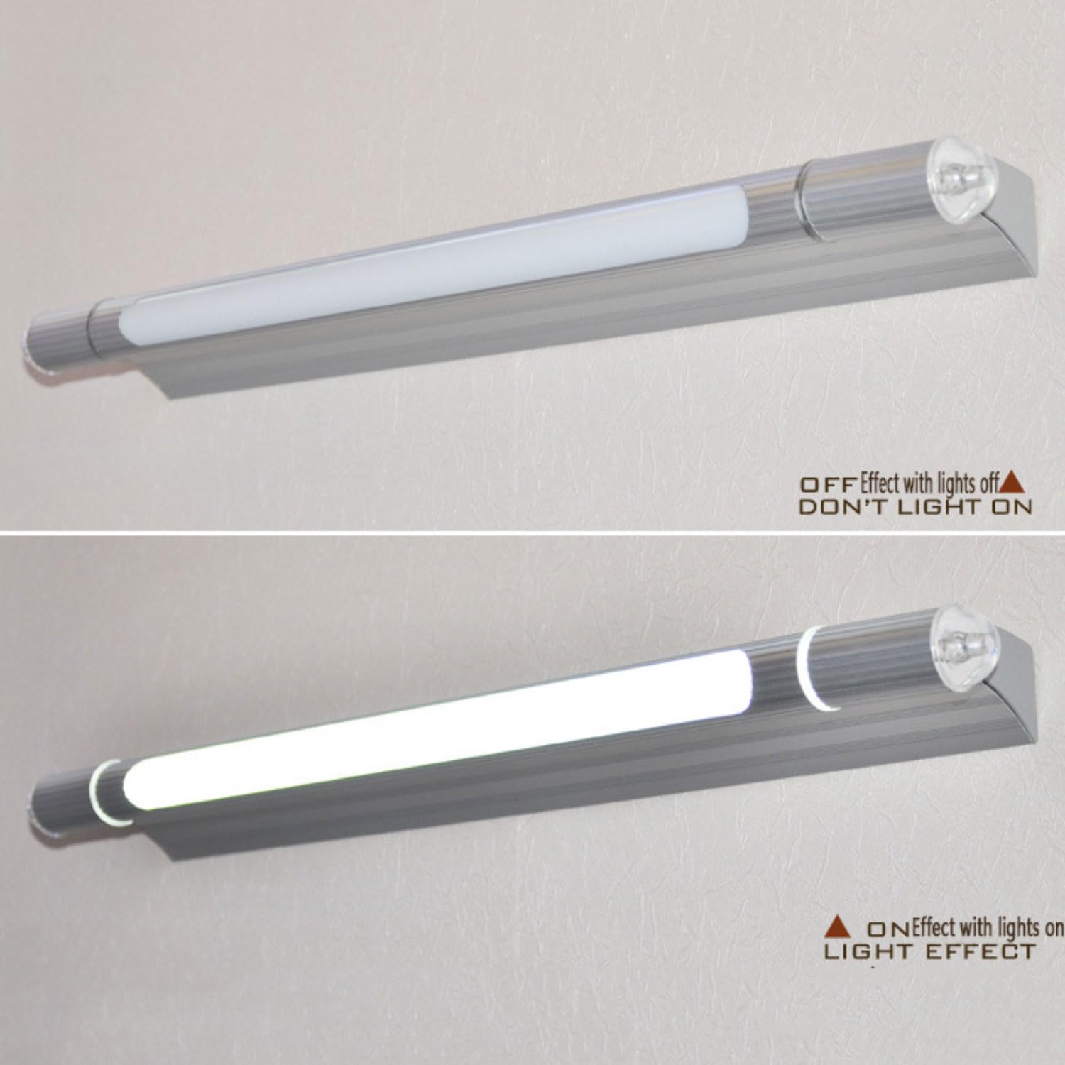 Lampada da Specchio in Acciaio Inox per Bagno Applique Bagno Specchio Moderno Sconce da Parete per Trucco Girevole di 360° Luce Specchio Bagno LED Impermeabile IP44 per Make-Up e Rasatura