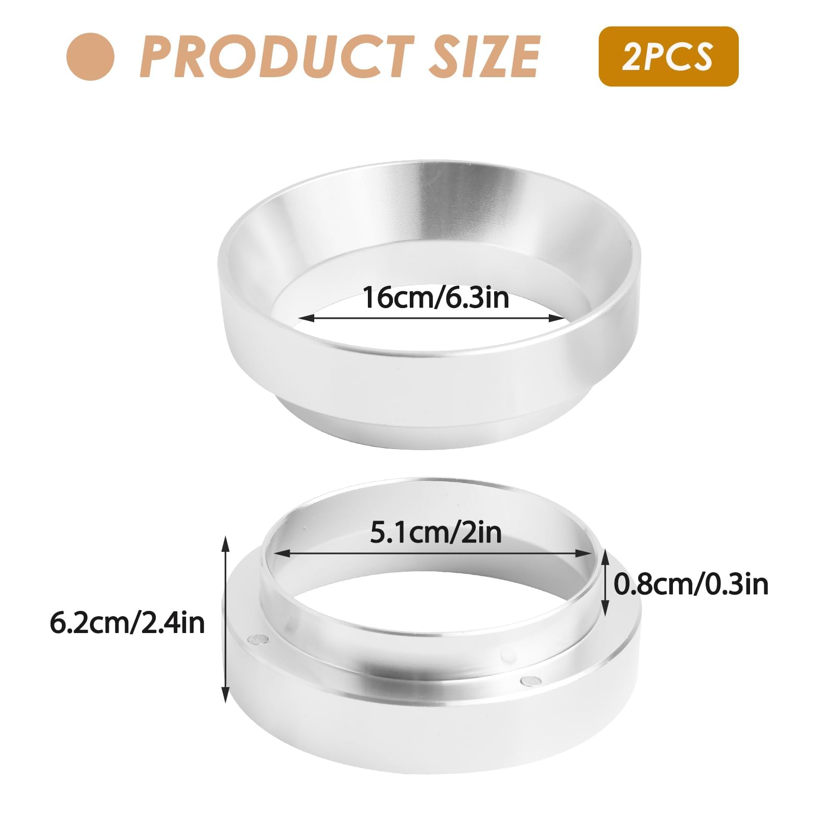 HERCHR 51 mm Anello Dosatore per Caffè,Anello a Imbuto,Caffe Imbuto,Imbuto Universale,Imbuto Dosatore per Espresso,Caffè Espresso Dosaggio in Alluminio con Ricambio Magnetico per Macchina da Caffè
