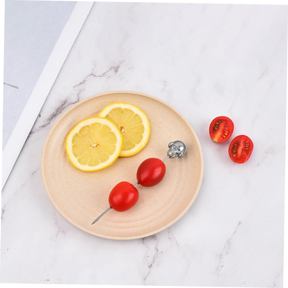 TOPBATHY 25 Pièces Crâne cueillette de Fruits Cuisine Accessoires Accessoire Cuisine Pics à Pics à Martini Pilon Cocktail Nourriture décoration de tête de Mort Choix de Plats de fête