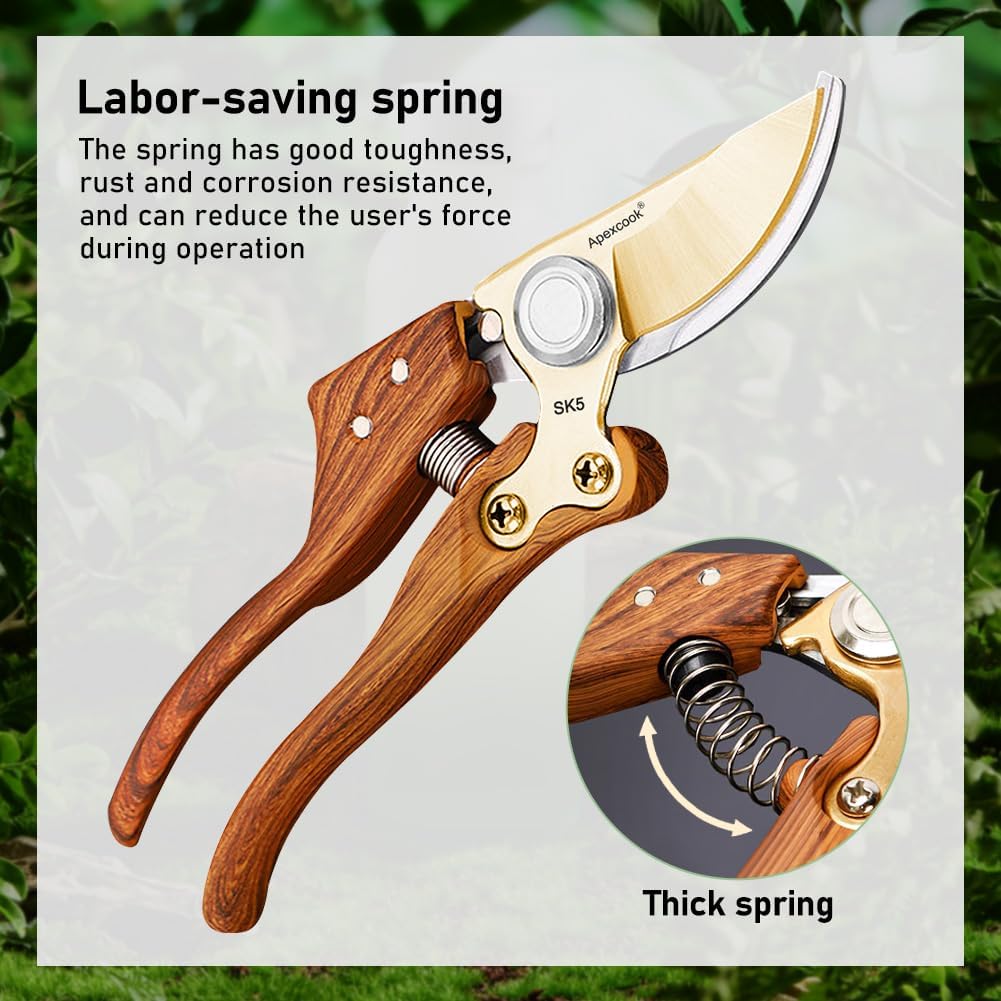 Garden Shears, Handheld Pruning Shears for Heavy Duty, Ergonomic Gardening Tools for Pruning Branches, Plants, Shrubs and Vines, Professional Sharp Garden Scissors (Modern Garden Scissors)