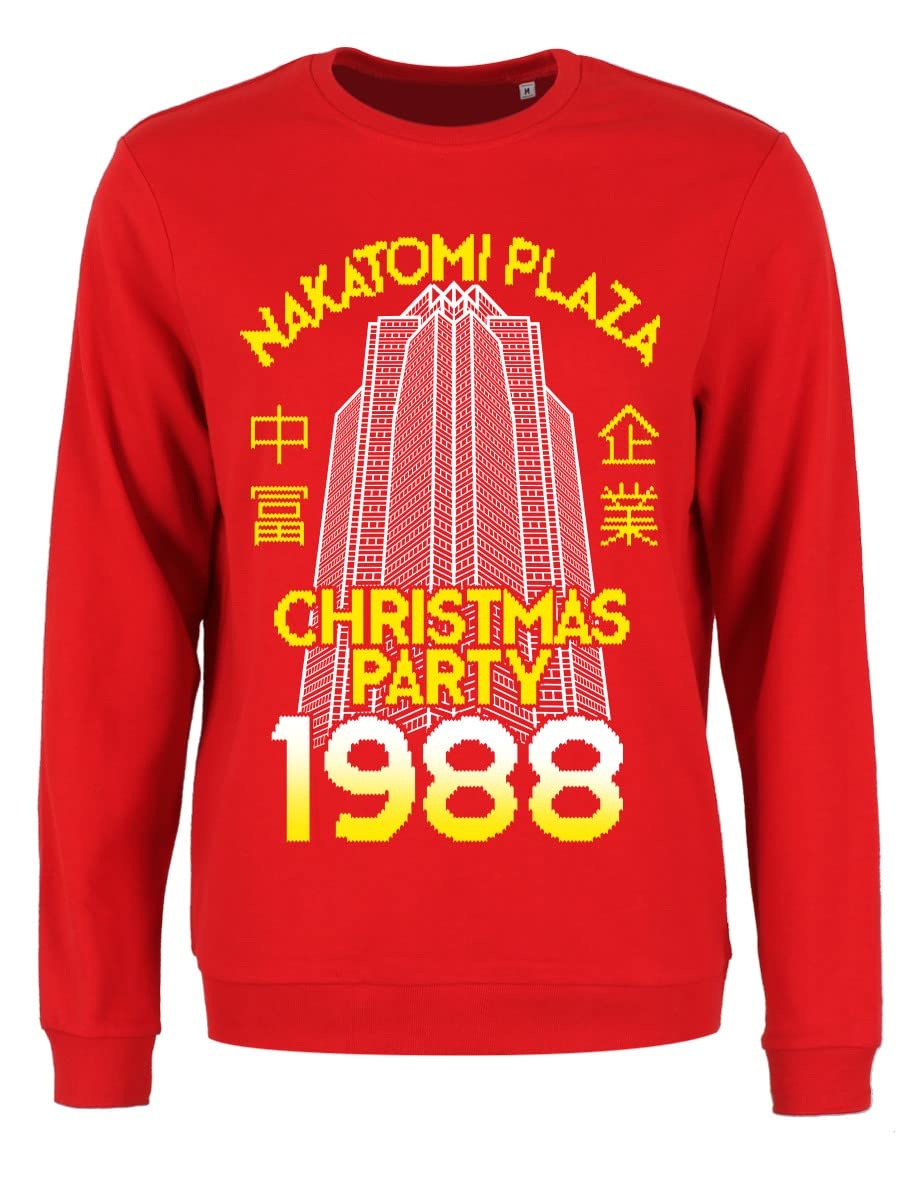 Grindstore Women's Red Nakatomi Plaza Christmas Jumper Sweater
