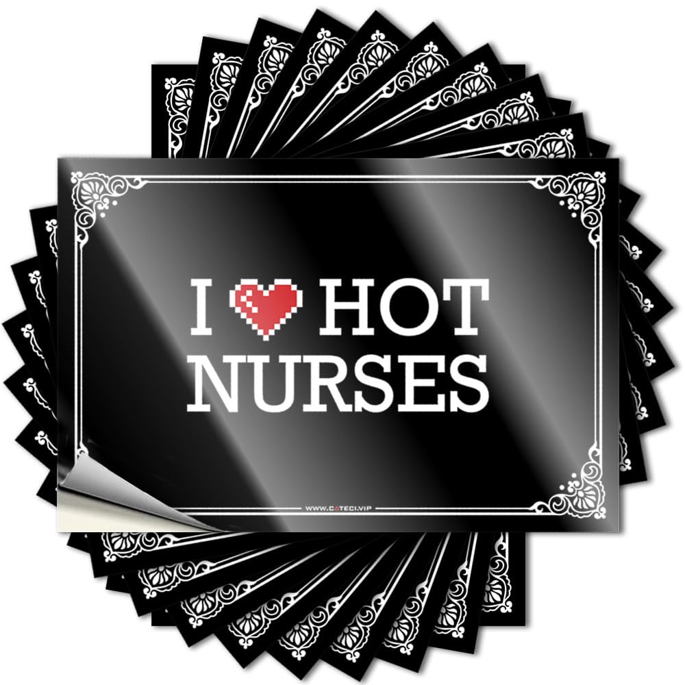 Stickers - Accent Window I Love Hot Nurses for Checkered Hot(12X18CM)
