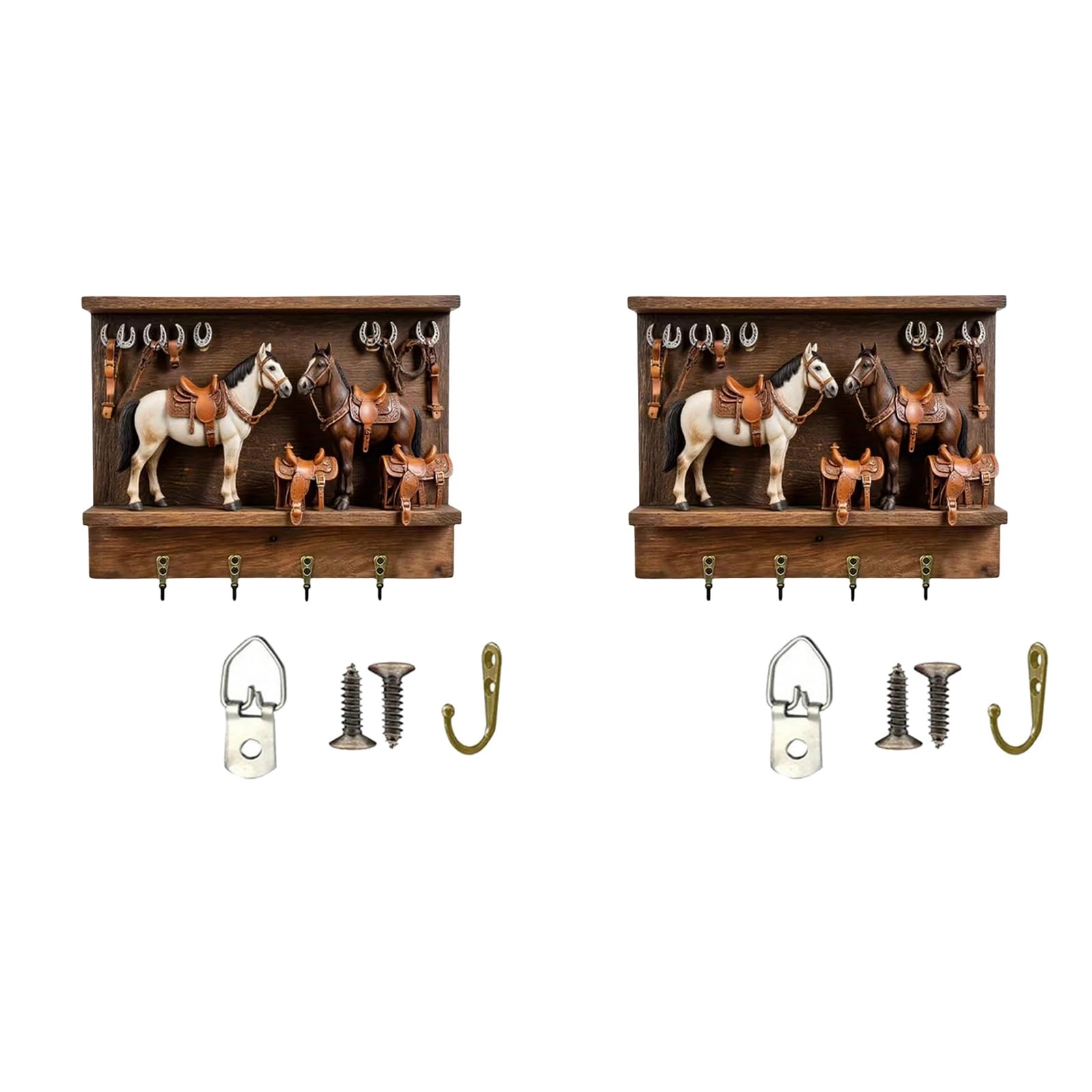 Tsophreniq D Modern Wooden Holder Wall Mount Ecorative Metal Hooks & Shelf For Entryway, Living Room, Bedroom, Easy Installati Keys Holder