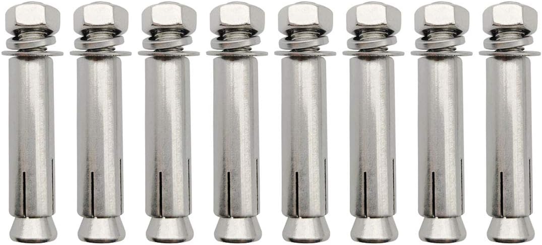 Expansion Bolts, 304 Stainless Steel External Hex Nut Expansion Screw Bolts Sleeve Anchor M8x60mm 8Pcs