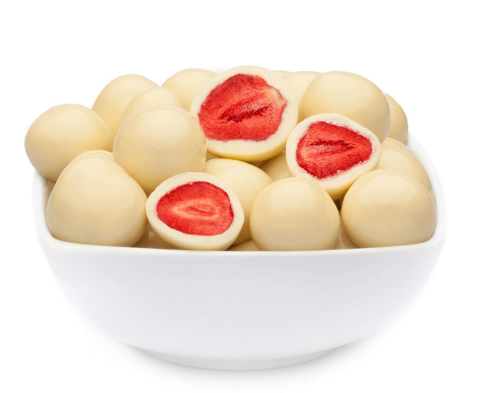 1 x 2.5kg Gefriergetrocknete Erdbeeren in feinster weisser Schokolade in Deutschland hergestellt Premium Qualität