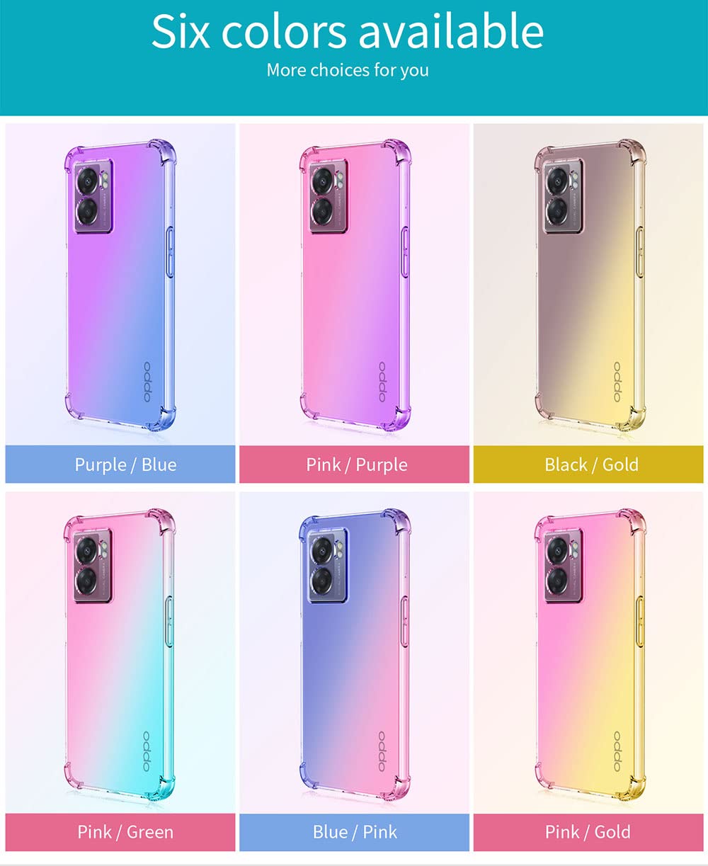 HAOYE Cover per Oppo A77 5G / Realme Narzo 50 5G, Trasparente Cornice Placcata Oro Custodia Protettiva, AntiGraffio Silicone TPU Ultra Sottile Resistente Case Caso. Rosa