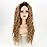 Fencca Long Curly Wavy Wig Honey Blonde Wigs for Women Brown with Highlights Curly Wig Loose Wave Hair Glueless Heat Resistant Synthetic Wig Brown mixed Blonde Wigs for Daily Party Use