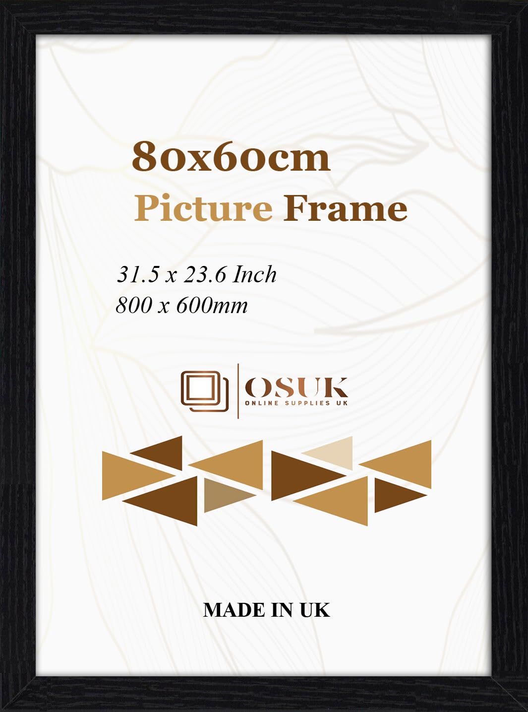OSUK Limited Black 60x80 cm Photo Frame Picture Frame - Frame With Safe Perspex Front & Wall Mounting - 31.5 x 23.6 Inch (80cm x 60cm) (Black)