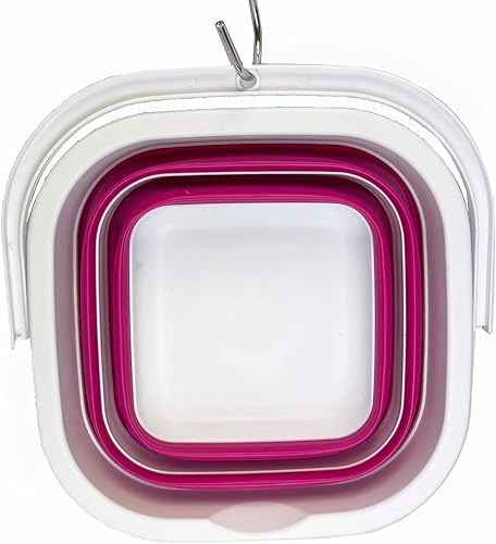 Miniatura 9 de SAMMART Cubo de limpieza rectangular plegable de 5 litros (1.3 galones), plegable, para camping, playa, arena, agua, tina portátil que ahorra