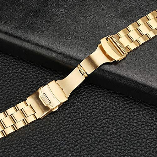 Sangle de montre en acier inoxydable massif 20mm 22mm avec boucle déployante - 5
