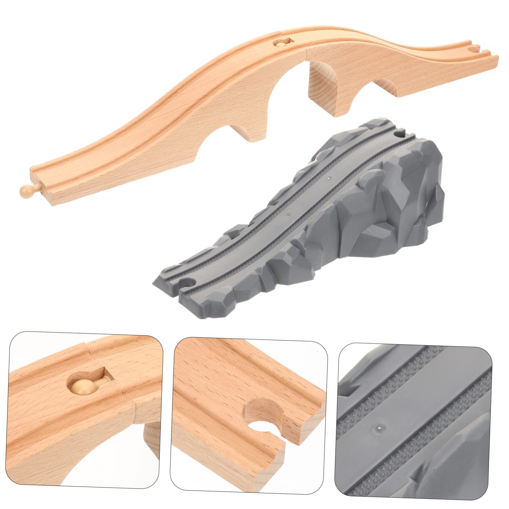 ERINGOGO 2pcs Railway Bridge Track Accessories Train Bridge Model for Imaginative Play and Scene and Design