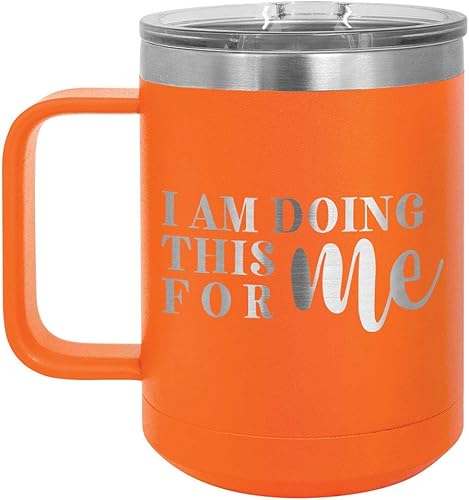 Miniatura 6 de ONLYGIFTS.COM - Taza de café con tapa deslizante para hombre y mujer, diseño con texto en inglés "I am making this for me", Verde