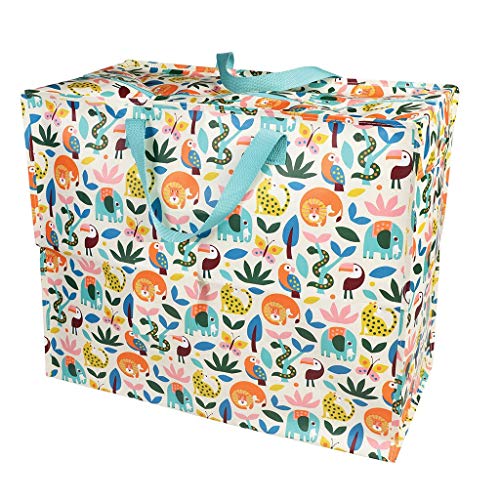 LS-LebenStil XXL Jumbo Bag Blumen Wilde Tiere Recycled Allzwecktasche Einkaufstasche Cover