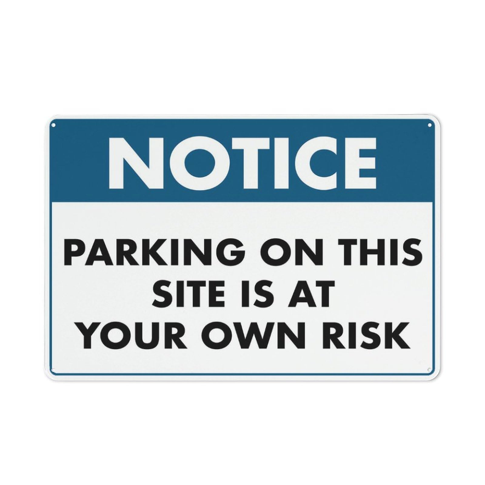 Notice Parking Own Risk Sign Warning Tin Sign Home Kitchen Farm Garden Garage Wall Decor 12X8Inch