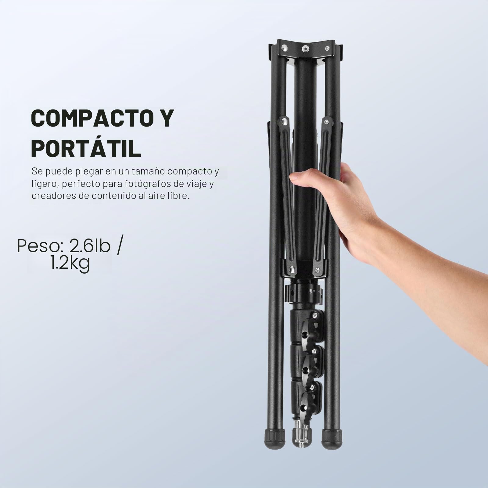 Neewer Trípode de luz con Patas Reversibles 180°, 178 cm, trípode de Viaje portátil, Tornillo 1/4" y Perno 5/8" para fotografía de Interior y Exterior Speedlite Strobo Ring Light Softbox, ST178B,