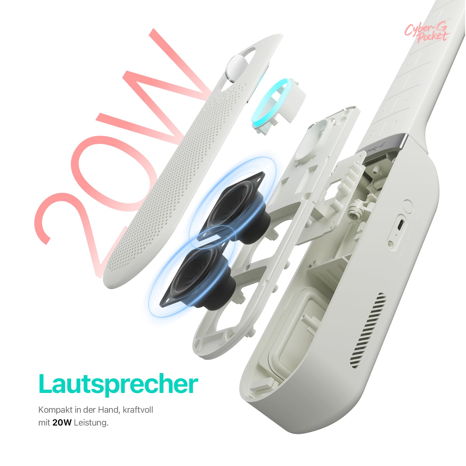 Enya Cyber-G Pocket Smart Gitarre, Tragbares Lerninstrument inkl. App | 0,8 kg leicht, interaktive Musikfunktionen, kreative Sounds, ideal für Anfänger, Kinder und Erwachsene zum Lernen und Spielen