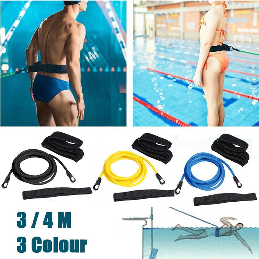 Ceinture de résistance pour entraînement de natation, exercice, gym, sports nautiques, professionnels, débutants, noir, 3 m