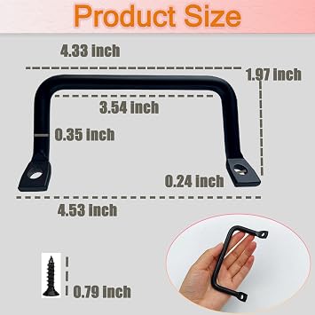 4 Pcs Metal Charcuterie Board Handles, Serving Tray Pulls, Matte Black