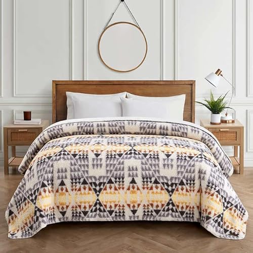 Pendleton Oeko-Tex Sherpa Fleece Blanket (White Arrow Point, Queen (U.s. Standard)) #TOP5