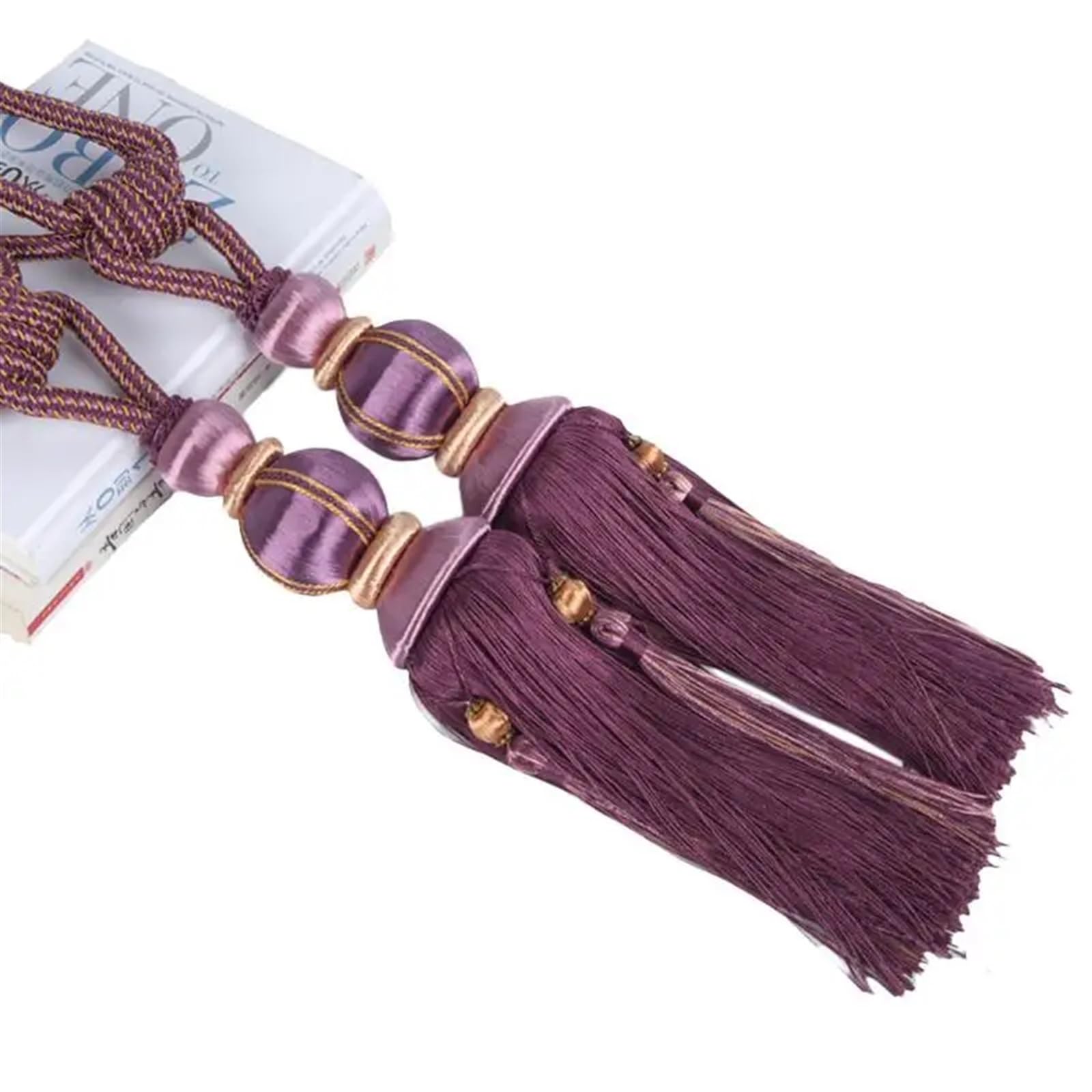 Embrasses De Rideaux Rideau à Pampilles Fait la Main, Accessoires de Salle, Corde Boucle en Forme Lanterne, décoration Maison, Frange fenêtre(Purple)
